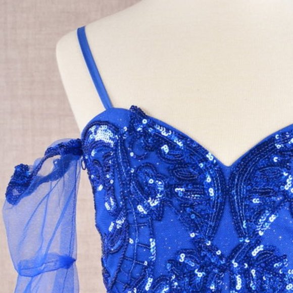 NEW LONG FORMAL MESH GOWN FOR KIDS EMBROIDERED WITH SEQUINS WITH CORSET GL GK104 - Picture 5 of 11